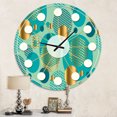 thumbnail image 2 of Designart 'Gold And Blue Dynamics Ii Horloge Murale Mid-Century Modern, 2 of 4
