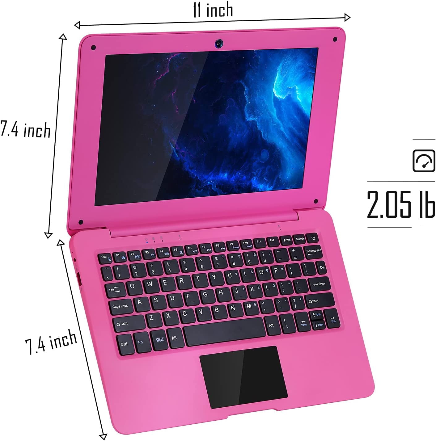 NBD 10.1 Inch Laptop Android 12.0 Computer, Quad Core Powered Netbook,2G RAM+64 GB ROM Mini Laptop Computer for Kids with Bag, Mouse, and Mouse Pad(Pink)