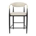 thumbnail image 3 of Noble House Modern Counter Stool Set of 2,Curved Open Backrest,Upholstered,Beige, 3 of 11