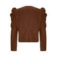 thumbnail image 6 of Crunowin Womens Cropped Jacket, Long Sleeve Zip Up Short Jacket 2025 Stylish Outwear Brown S, 6 of 8