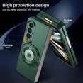 thumbnail image 5 of Magnetic Case for Samsung Galaxy Z Fold 4 Case with Kickstand & Ring Holder, [Compatible with MagSafe Charging] Slim Ultra PC Back Scratch-Resistant Military Grade Shockproof Case, Green, 5 of 14