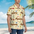 thumbnail image 2 of Lsque Dachshund Dog And Flower pattern Hawaiian Shirt for Men, Unisex Summer Beach Casual Short Sleeve Button Down Shirts-X-Large, 2 of 9