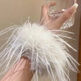 thumbnail image 6 of Extra Large Feathered Scrunchies For Women Lightweight Cuffs Comfortable Hair Accessories Stylish Design For Daily Use, 6 of 9