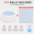thumbnail image 4 of BEEPRINCESS Ball Pit with 100 Balls for Infants & Toddlers Ages 1-3 - Soft Memory Foam, Round Shape, 35" x 12", White, 4 of 9