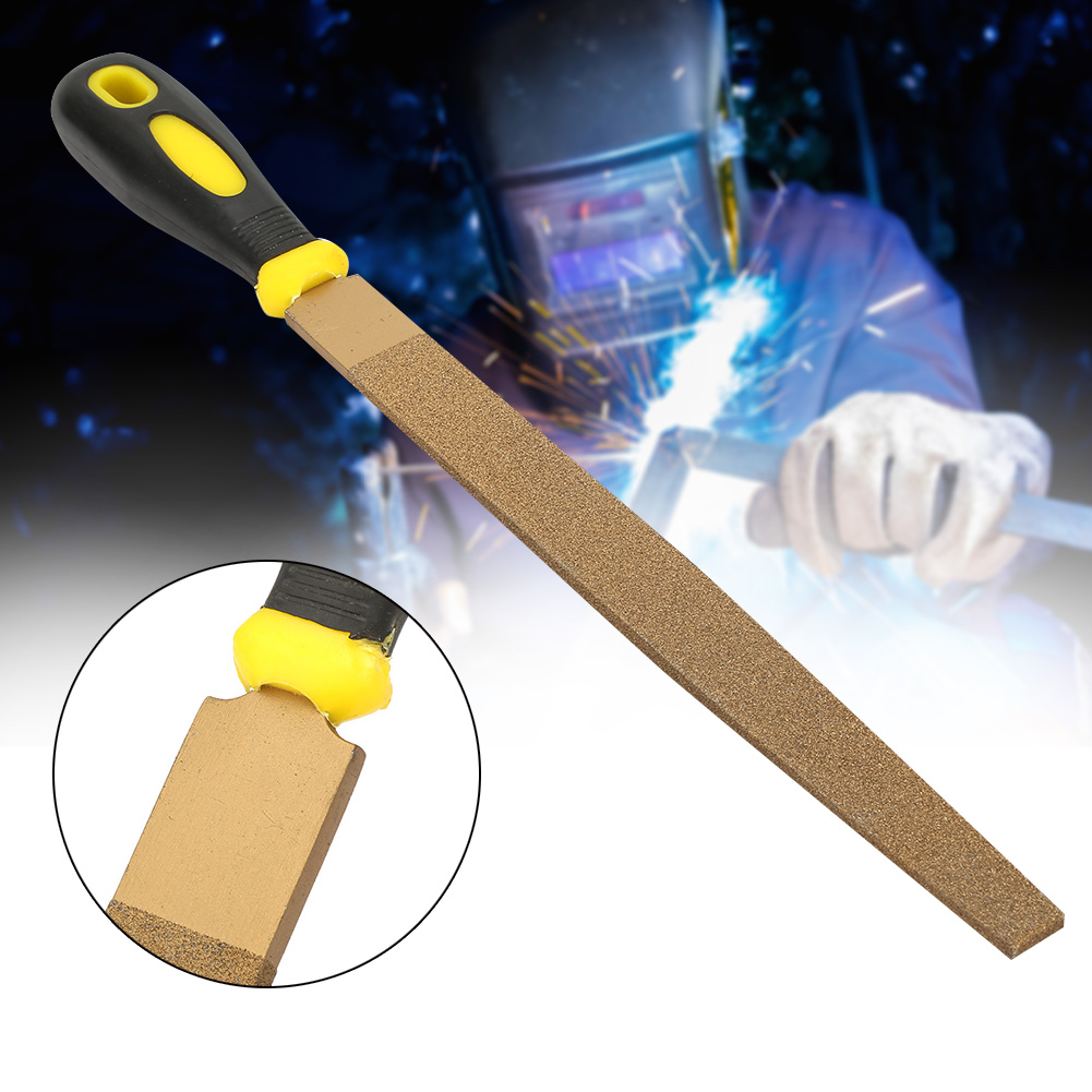 Tebru 6'' to 12'' Braze Diamond Files Rasp Flat for Hard Metal Sharpen