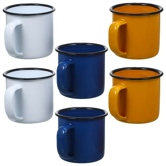 WASHWEPE Mini Enamel Mugs Random Color 6 Pcs 2.36Inch