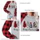 thumbnail image 4 of Sudadera con estampado navideño para mujer, sudadera con capucha de manga larga con cuello redondo y empalme de colores para uso diario, manga a cuadros roja XXL, 4 of 5