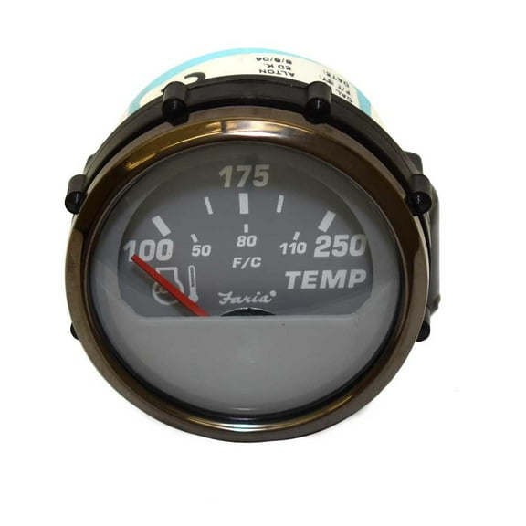 Faria Boat Temperature Gauge GP4031A | Professional Gray 2 Inch