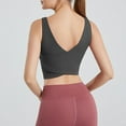 thumbnail image 7 of IWRICH Women's Sports Bras Longline Wirefree V Neck Padded Cropped Tank Tops with High Support Grey XL, 7 of 7