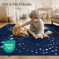 thumbnail image 4 of ODIKA 3'x5' Blue Dark Geometric Design Washable Throw Rug Dynamic Abstract Pattern with Modern Flair for Entryway, Kitchen, Mudroom, Stain Resistant, Low Profile, Non-Slip, 4 of 7
