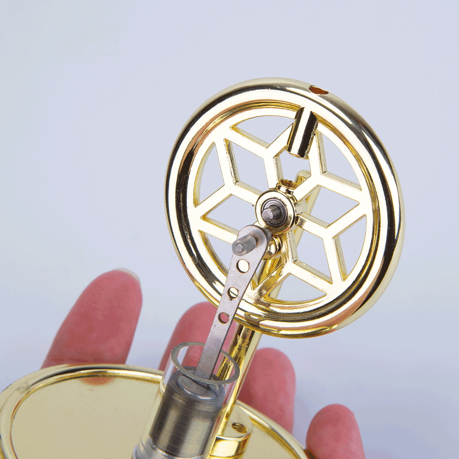 Low Temperature Stirling Engine Assembled Electricity Generator Heat Experiment Generator Model with Flywheel Designs