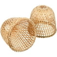 thumbnail image 1 of 2 pantallas de lámpara de bambú tejido, estilo rústico, para lámpara colgante., 1 of 8