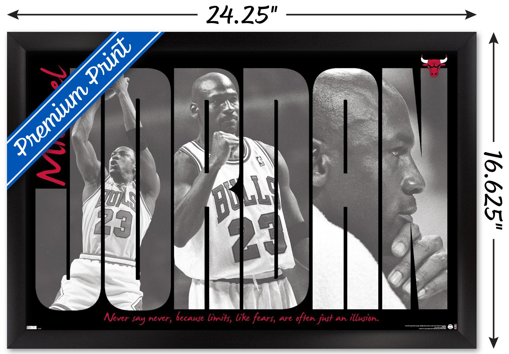 Michael Jordan - Never Say Never Wall Poster, 14.725" x 22.375" Framed