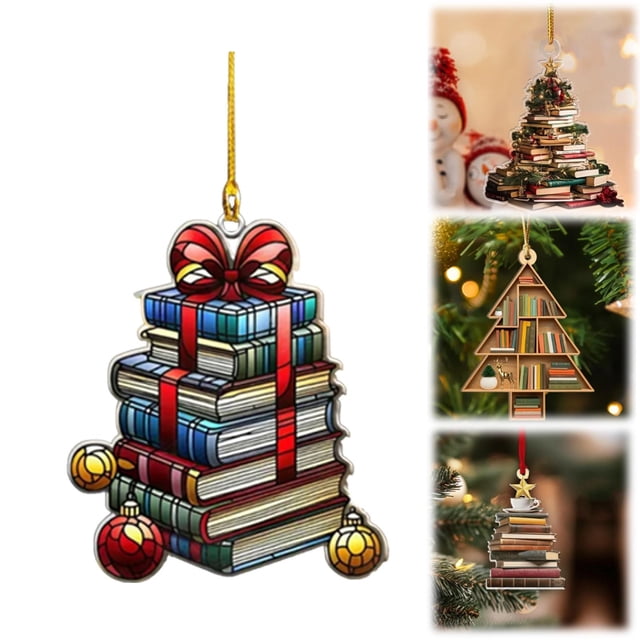 Harpily Home Decor Christmas Tree Book Ornament 2024 Christmas Book Tree Ornament Book Ornament For Christmas Tree Book Lover Christmas Ornaments For Book Lovers Book Reader Librarian