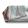 thumbnail image 3 of Wedding Soft Flannel Fleece Blanket, French Couple Hand Drawn Paris Eiffel Tower Getting Married Hearts Celebration, Cozy Plush for Indoor and Outdoor Use, 70" x 90", Blue Red White, by Ambesonne, 3 of 6
