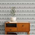 thumbnail image 2 of S4Sassy Self-Stick Decorative Wallpaper, Tribal Stripe Print Wall Paper, Vinyl Waterproof Contact Paper, Black, 25"x360"inch Removable Renter Friendly Wall Covering For Bedroom, Dining Room, 2 of 9