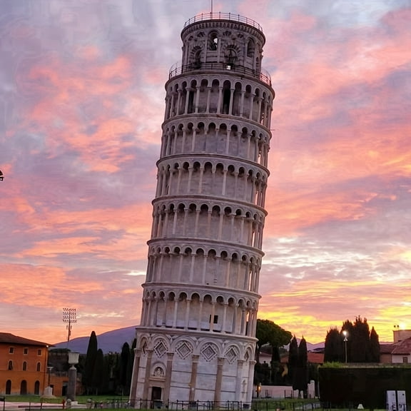 5D DIY Artificial Full Diamond Painting Set - Adult Beginner, Leaning Tower of Pisa Landscape Theme for Home Wall Decor & Gift - Perfect for Art Lovers & Adults