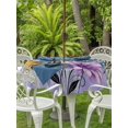 thumbnail image 3 of Outdoor Tablecloth with Umbrella Hole for Patio/Picnic/Party/Camping, Purple Rustic Farmhouse Waterproof Table Cloth Round Cover Washable, Country Turquoise Floral Daisy (Dia 54"), 3 of 9