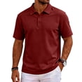 thumbnail image 4 of Evdexr Men's Polo Shirts Summer Collared Short Sleeve Golf Shirt 2026 Business Workout Solid Tees Lightweight Loose Classic Fit Vacation Top 2XL, 4 of 4