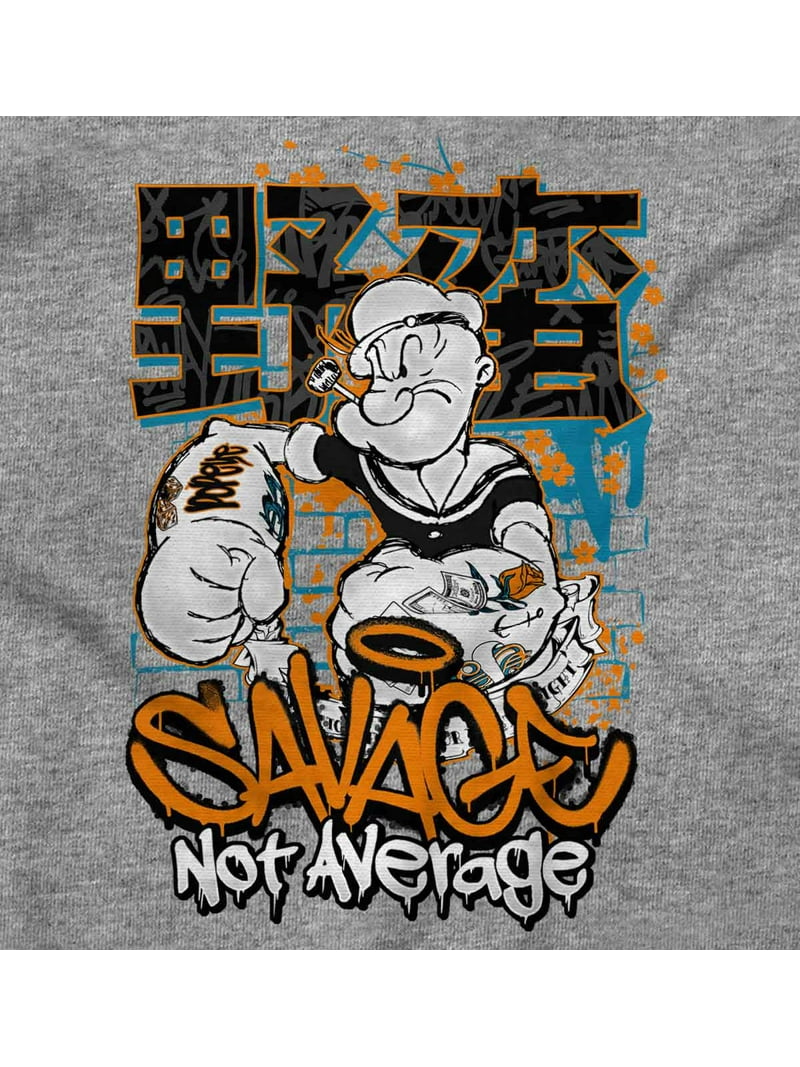 Urban Popeye Savage Not Average Men Big & Tall Graphic Hoodie