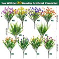 thumbnail image 2 of 20 Bundles Artificial Flowers for Outdoor UV Resistant Fake Plants, Faux Flowers for Indoor Outside Plastic Greenery Shrubs for Garden Porch Window Box Home Farmhouse Décor (Mix Colors) A, 2 of 4