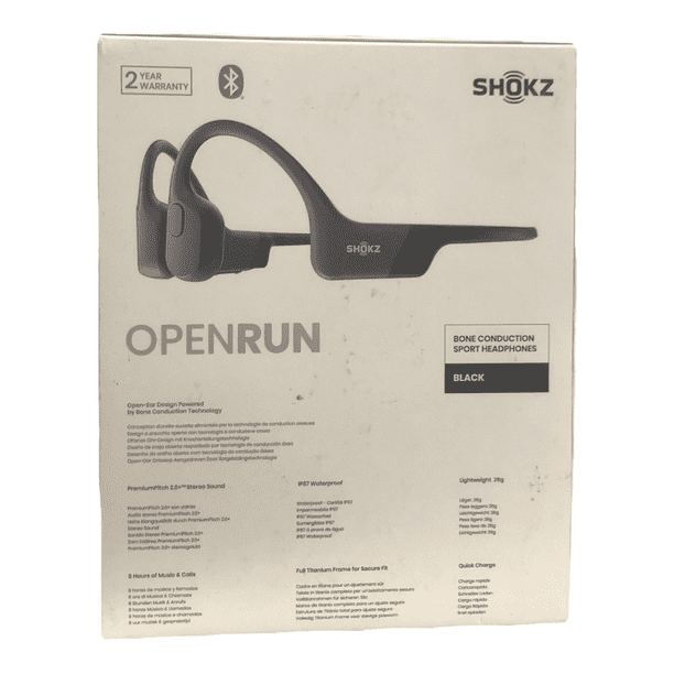 Shokz Open Run Wireless Bone Conduction Sport Headphones - Black
