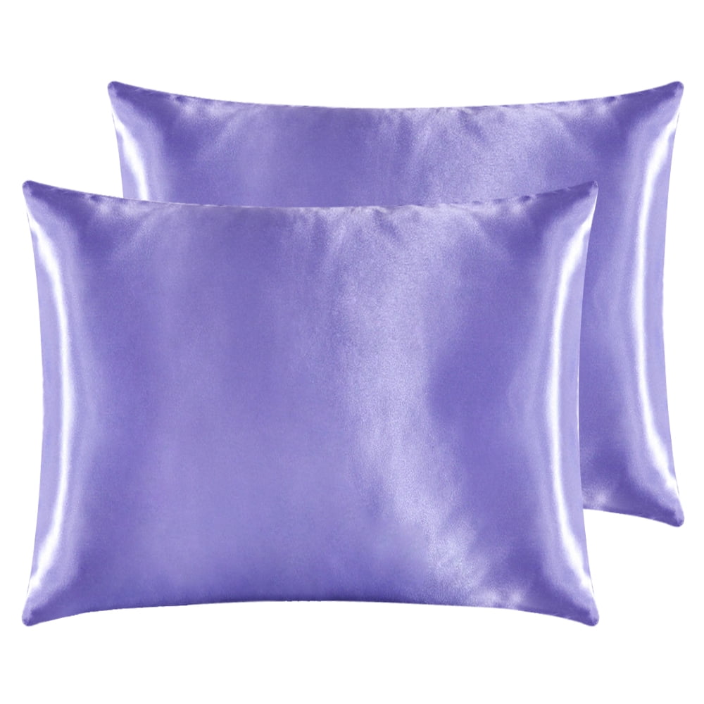 Set of 2 Silky Soft Satin Standard Queen King Bedding Pillow Case Cushion Covers 