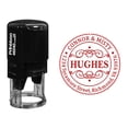 thumbnail image 1 of Printtoo Custom Address Return Self Inking Round Rubber Stamp Personalized Stamper Gift Idea-Red, 1 of 4