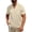 Beige, variant on MELDVDIB Mens T-Shirt V-Neck Fashion Casual Solid Color Short Sleeve Shirts Loose Summer Tops Stretch Comfy Tees with Pocket