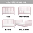 thumbnail image 6 of Oxford Baby Essential Island Full Size 4-in-1 Convertible Crib with Round Spindles, Pink, 6 of 9
