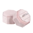 thumbnail image 1 of Caja de anillo de terciopelo Uxcell, soporte para exhibición de anillos de boda de 3 ranuras, caja de regalo para anillos de joyería rosa claro, 1 of 7