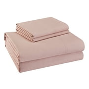 Hotel Style 800 Thread Count Cotton Rich Sateen Bed Sheet Set, Queen, Pink, Set of 6