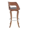 thumbnail image 4 of Benjara Grady 30" Swivel Gray Faux Leather and Walnut Wood Bar Stool, 4 of 5
