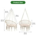 thumbnail image 4 of Boho Beige Hammock Chair with Cushions, Max 350 Lbs Load-Bearing, Perfect for Porch, Garden & Bedroom Retreat, 4 of 7