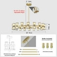 thumbnail image 3 of Modern 36" Gold Round Chandelier Light Fixture, K9 Crystal Chandeliers for Dining Room, Living Room, Dining Room Chandeliers Over Table, Chandelier for Bedroom, Foyer, Includes 36XG4 Bulbs, 3 of 8