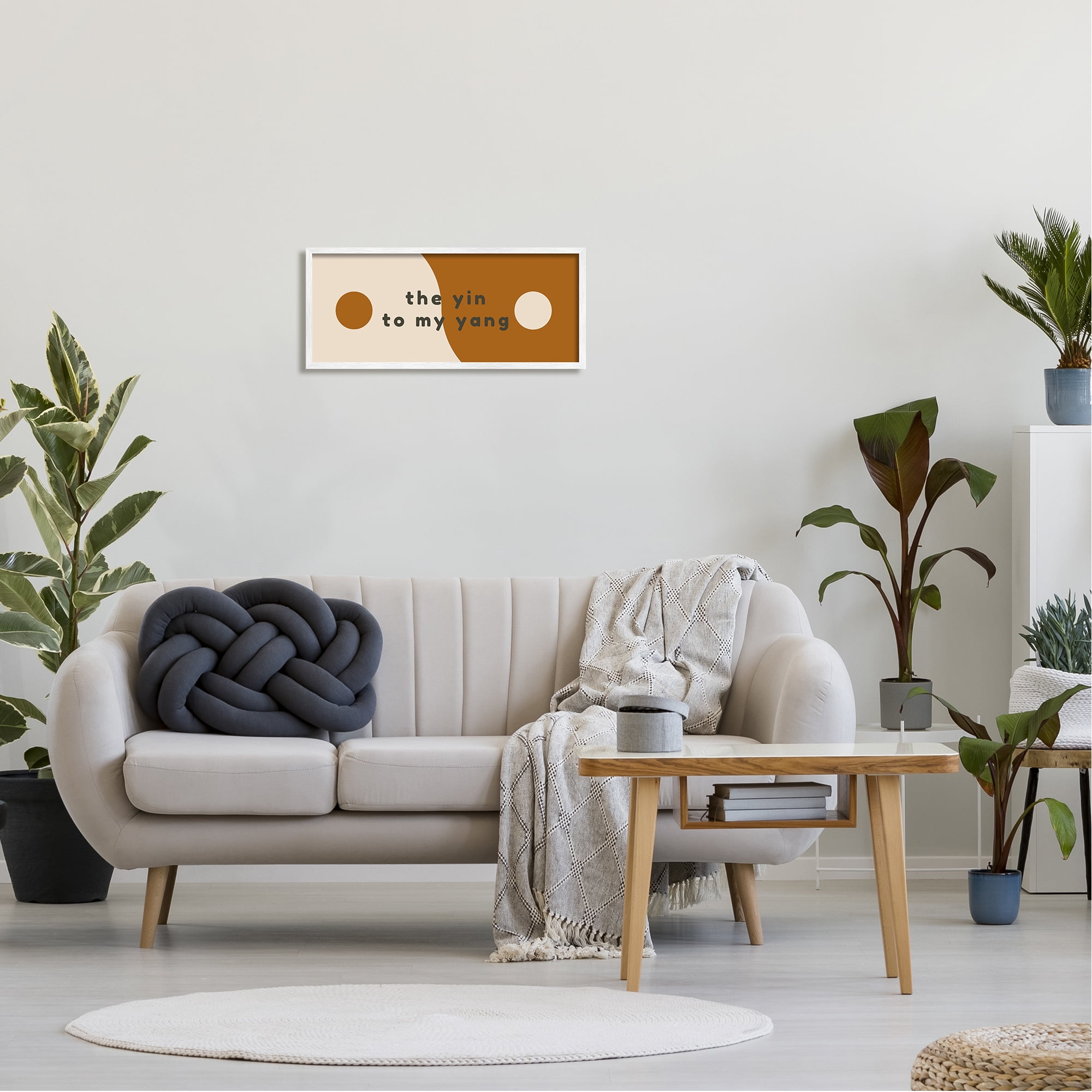 Stupell Industries Yin To My Yang Romantic Harmony Balance Symbol Graphic Art White Framed Art Print Wall Art, Design by Daphne Polselli