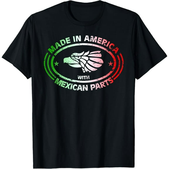 Made in America with Mexican Parts, American Pride Shirt T-Shirt men and women can wear, black, white, gifts