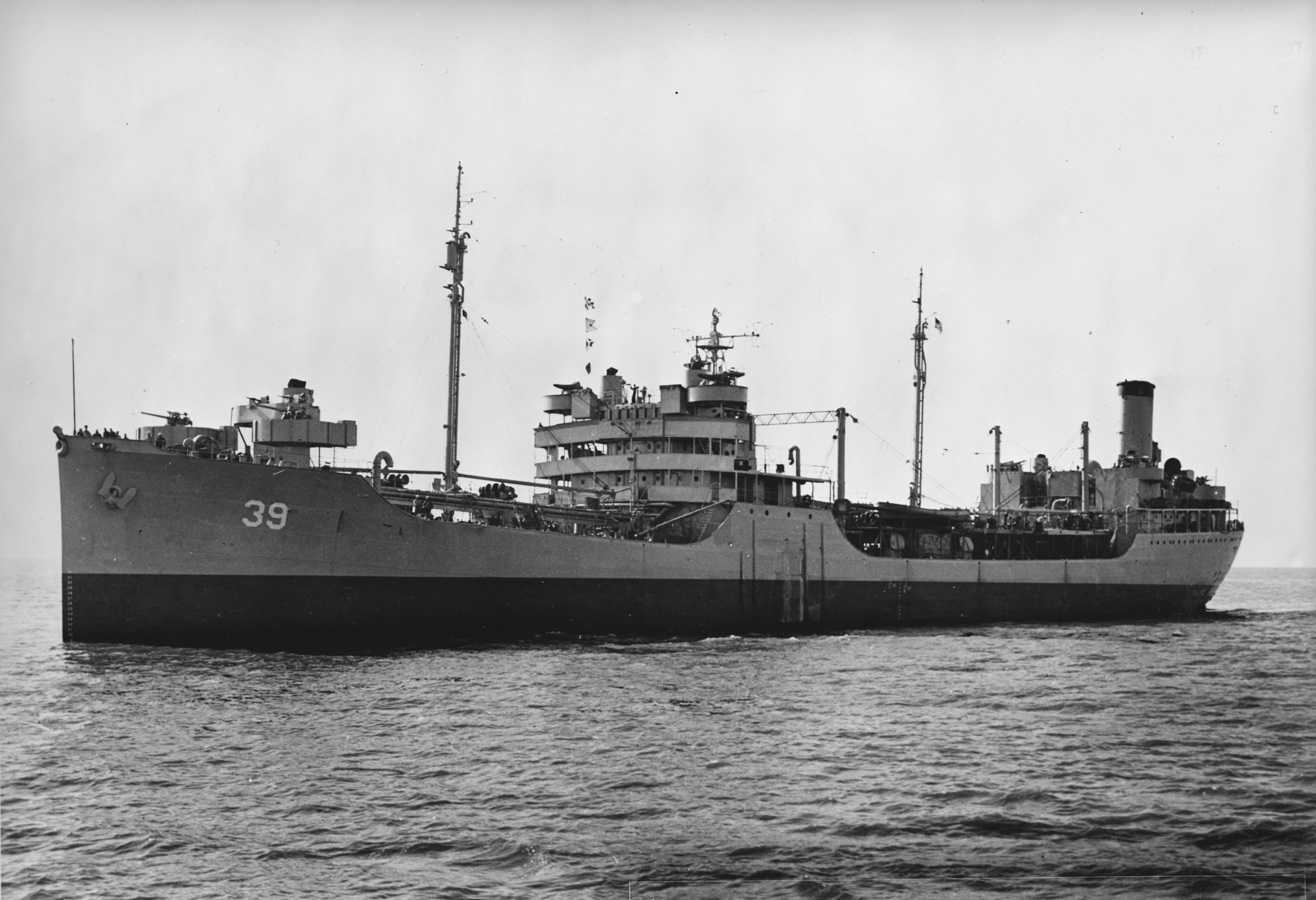 LAMINATED POSTER The U.S. Navy fleet oiler USS Kankakee (AO39) off the