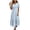 01 Light Blue, variant on Womens Dresses Floral Tiered Midi Sundress Casual Summer V Neck Flutter Sleeve Striped Sun Dress