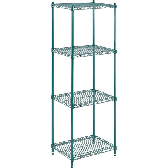 Global Industrial 18307G 30 x 18 x 74 in. Nexel Poly-Z-Brite Wire Shelving, Green