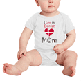 thumbnail image 2 of I Love My Danish Mom Cute Baby Bodysuits Newborn Clothes (White, 12-18 Months), 2 of 5