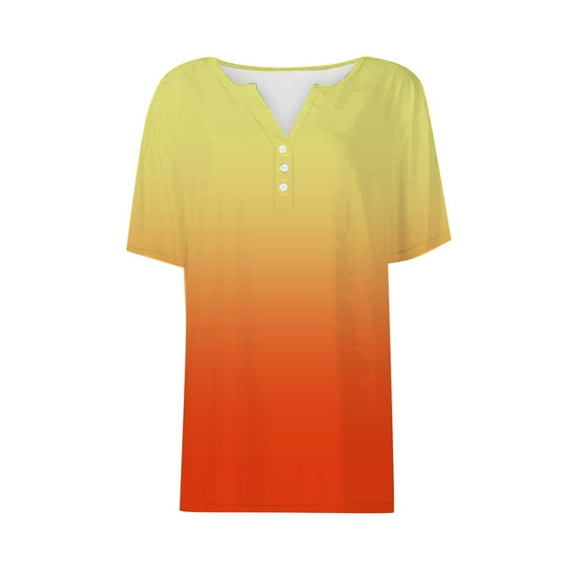 YLHFASHION Chemise à Manches Courtes Col en V Mode Vacances d'Été 2024 pour Femmes Tunique Décontractée Ample Confortable 50 % de Rabais Liquidation T-shirt à Manches Courtes pour Femmes