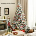 thumbnail image 3 of Costway 7 FT Pre-Lit Snow Flocked Christmas Tree Hinged Xmas Tree with 8 Modes 320 Lights, 3 of 10