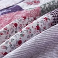 thumbnail image 3 of Nordmiex 3-Piece Microfiber Quilt Sets Floral Patchwork Bedspreads Reversible Coverlet Sets (Queen, Purple), 3 of 7