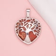 thumbnail image 1 of Granjero Gordo Colgante de collar, hecho de piedra natural, aleación hueca, colgante de árbol de la vida, rojo, 1 of 5