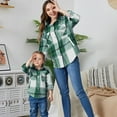 thumbnail image 5 of GYRATEDREAM Mommy and me Matching Outfits Plaid Flannel Shirts Long Sleeve Lapel Autumn Casual Mom Daughter Family Fall Winter Clothes, 5 of 13