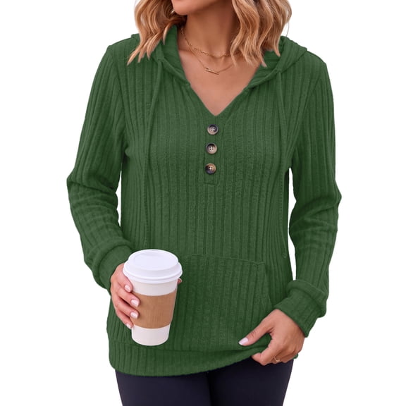 Anygrew Hoodies for Women Lightweight Long Sleeve Shirts Sweatshirt with Kangaroo Pocket Pullover Sweaters Fall Tops