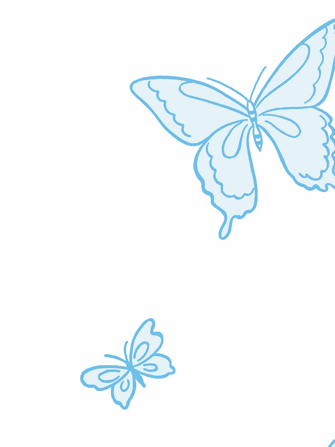 Butterfly Removable Vinyl Wallpaper by Barbie - Blues on White