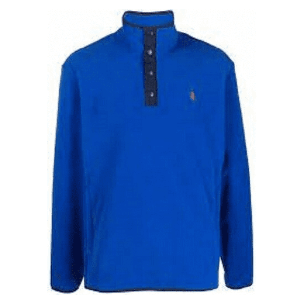 Polo Ralph Lauren RED/RUGBY ROYAL Color-Block Half-Zip Logo Jacket