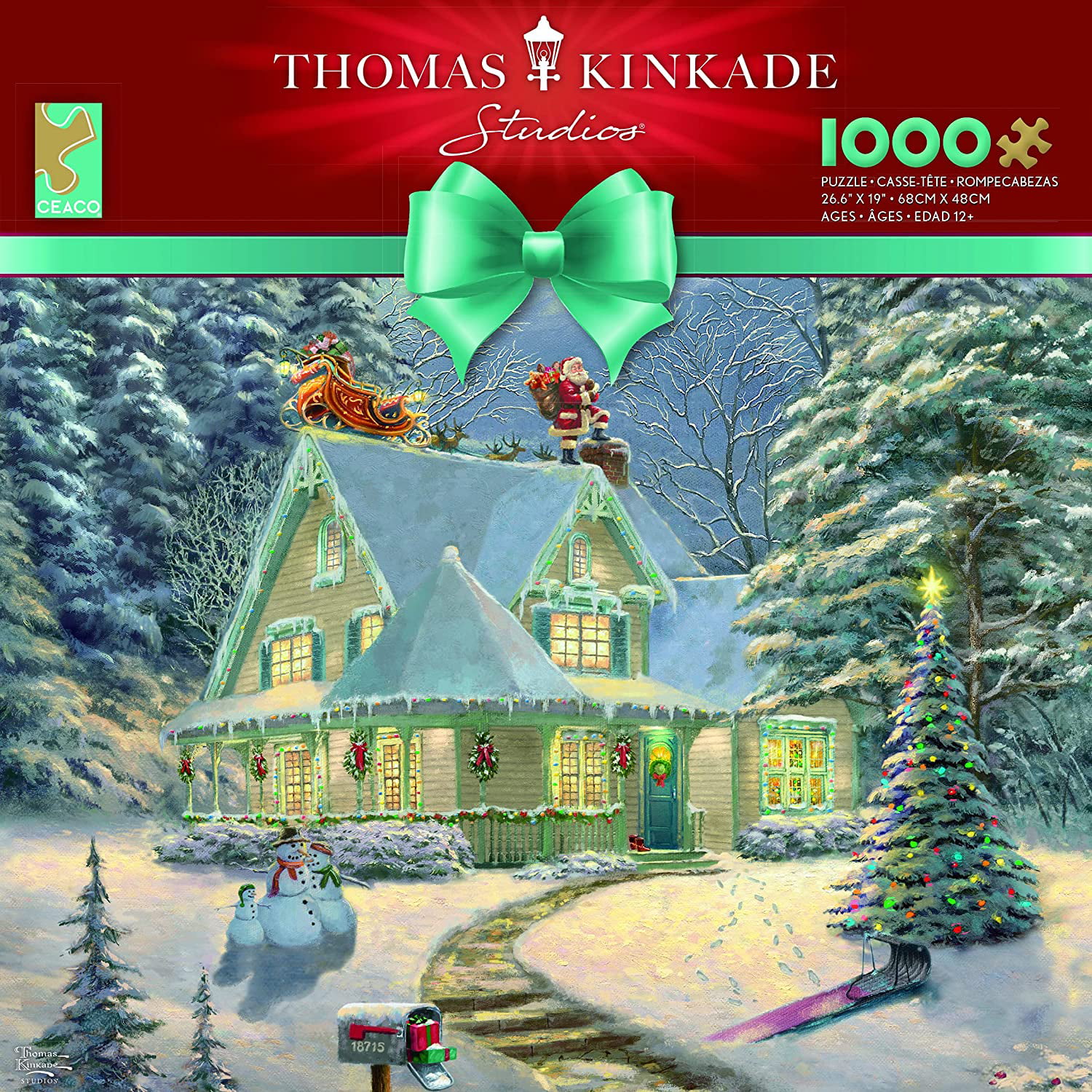 CEACO THOMAS KINKADE MICKEY'S VICTORIAN CHRISTMAS PUZZLE 1000 PCS #3328-44 